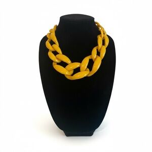 Bold Yellow Chain Acrylic Necklace. 20”. Medium clasp.